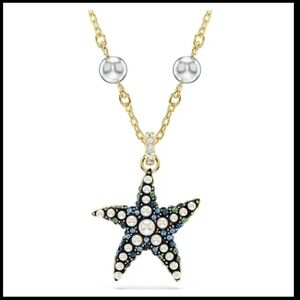 🦋 Idyllia Starfish Crystal and Pearl Short Pendant Necklace